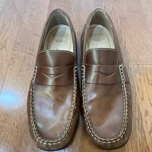 ECCO Mens Brown Leather Driving Penny Loafers Sz 44/10.5 Slip On Comfort Preppy